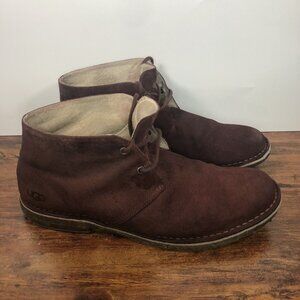 UGG Men's SZ 11.5 Leighton Leather Suede Chukka Boots Mauve Dark Purple 1005487‎